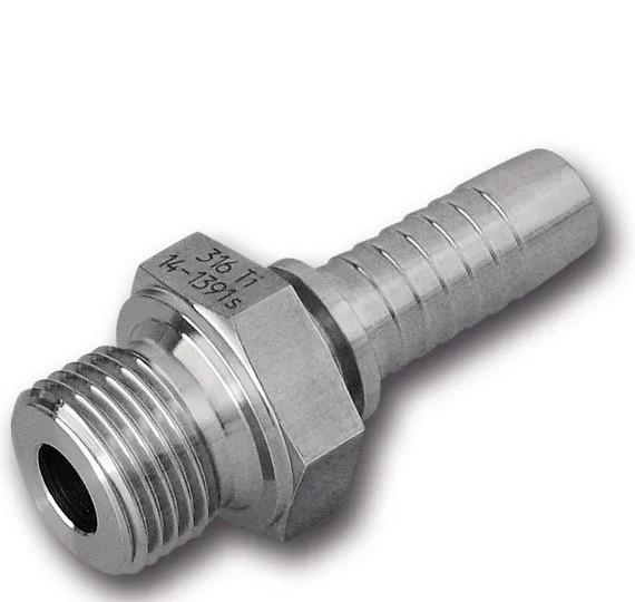  Schwer hose adapter AGR 1.4571 DN6 G1/4" T-fitting 1.4571 SA-AGR6G14