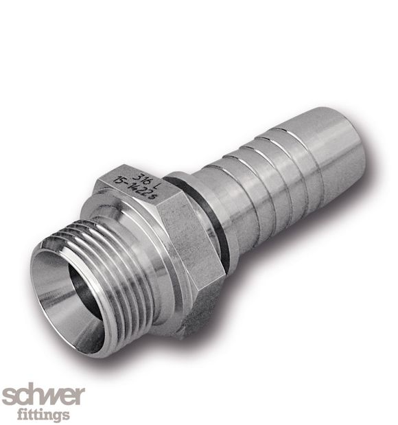 Schwer tömlőadapter AGR 1.4571 DN6 G3/8" tömítőkúp 60 ° SA-AGR6G38