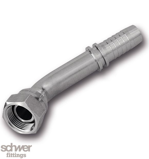 Schwer hose adapter DKR 45° 1.4571 DN6, G3/8" SA-DKR456G38